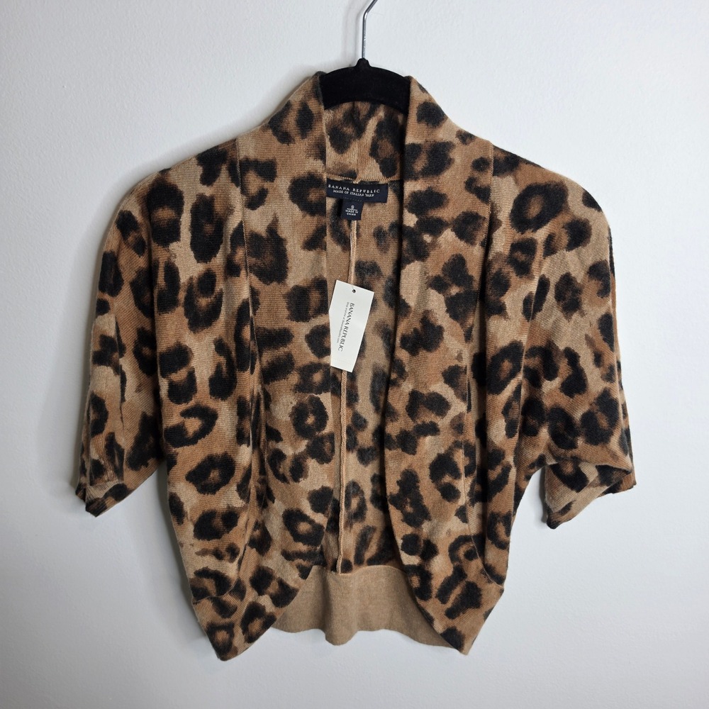Banana Republic NWT Shrug Cardigan Womens Small Leopard Print